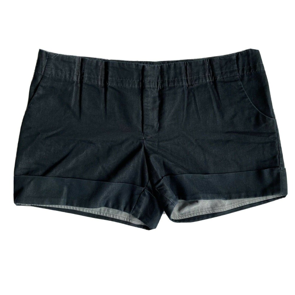 Mossimo Chino Shorts Sz 10 Dark Blue Rolled Cuff Womens Summer Stretch Beach